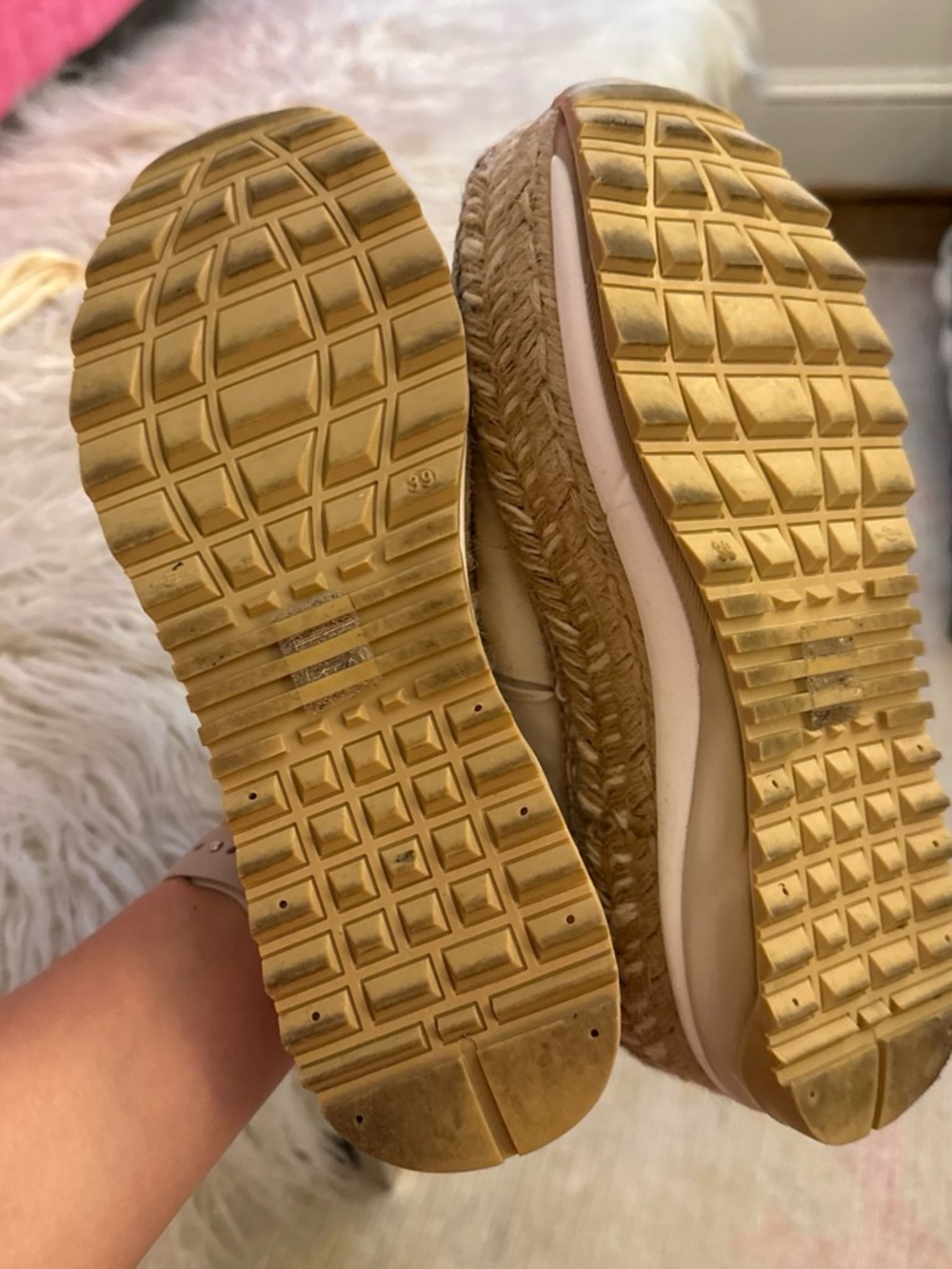 Free People Beige Cream Espadrille Platform Sneakers with Bow - Picture 6 of 6